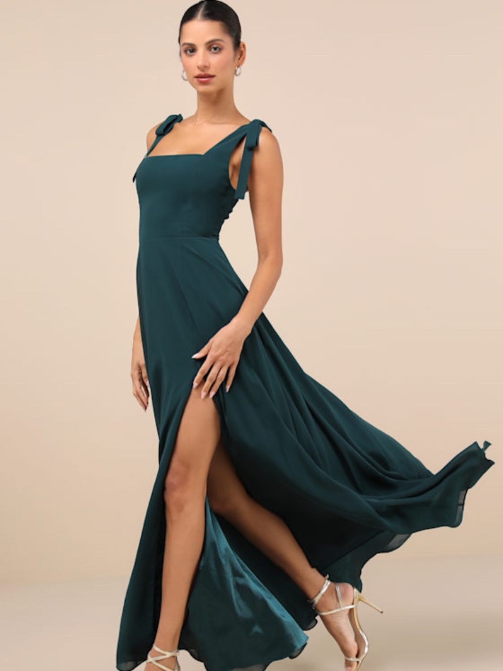 Lulus Love Me Forever Emerald Green Square Neck Maxi Dress - Size XL